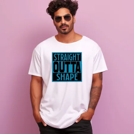 Men's Straight Otta Shape Design Printed Oversized T-Shirt