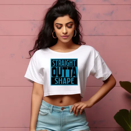 Women's Straight Otta Shape Graphics Printed Crop Tops