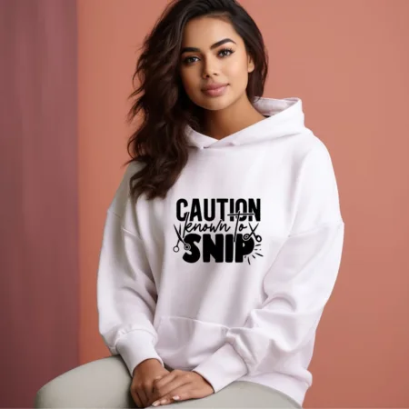 Women's Caution Known Snip Graphics Printed Hoodies