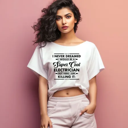 Women's Electrician Graphics Printed Oversized T-Shirt