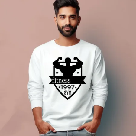 Men's Fitness 1997 gym Quote Printed Full Sleeve T Shirt