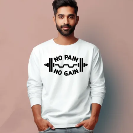 Men's Meet me at the bar Quote Printed Full Sleeve T Shirt