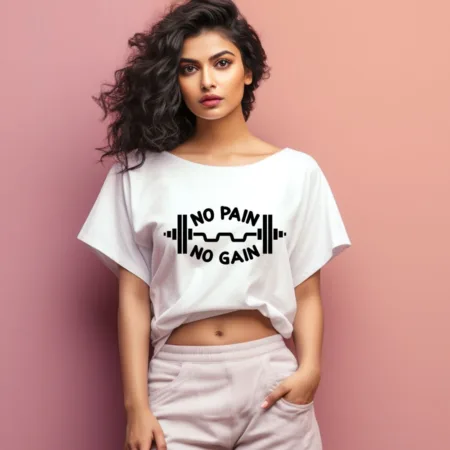 Women's No Pain Graphics Printed Oversized T-Shirt