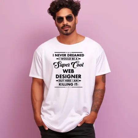 Men's Web Designer Design Printed Oversized T-Shirt