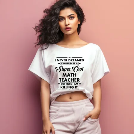 Women's Math Teacher Graphics Printed Oversized T-Shirt