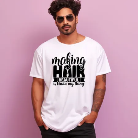 Men's Making Hair Beautiful Design Printed Oversized T-Shirt