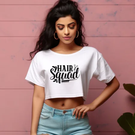 Women's Hair Squad Graphics Printed Crop Tops