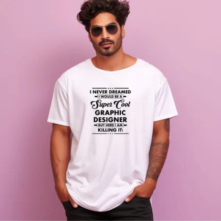 Men's I never dreamed Design Printed Oversized T-Shirt