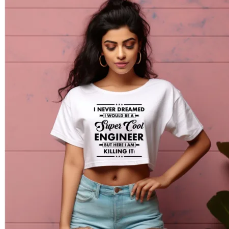 Women's Engineer Graphics Printed Crop Tops