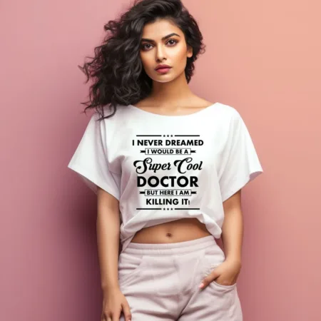 Women's Doctor Graphics Printed Oversized T-Shirt