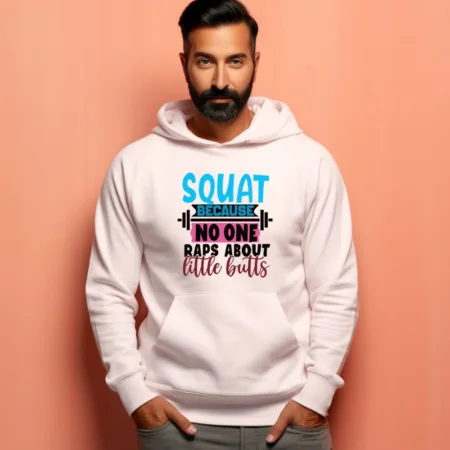 Men's Squat Becuase No One Little Bulls Graphics Printed Hoodies