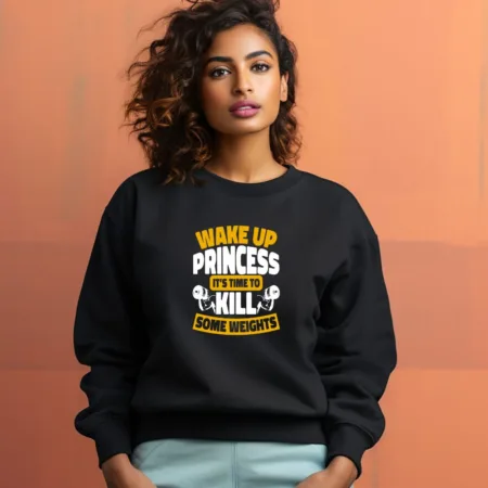 Women's Wake Up Princess Graphics Printed Sweatshirts