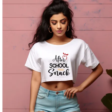 Women's After School Snack Graphics Printed Crop Tops