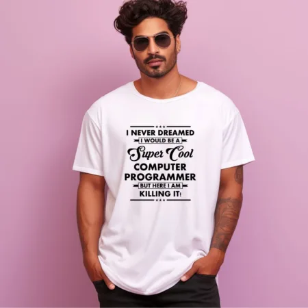 Men's computer Programmer Design Printed Oversized T-Shirt