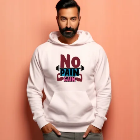 Men's No Pain Gain Graphics Printed Hoodies