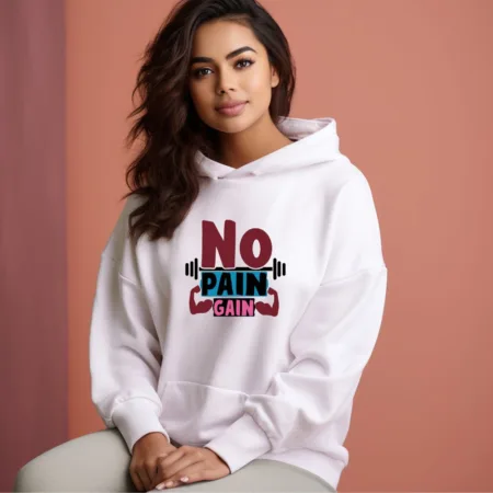 Women's No Pain Gain Graphics Printed Hoodies