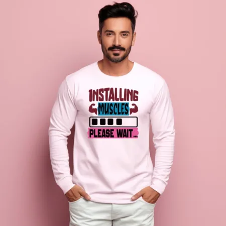 Men's Installing Muscles Please Wait Graphics Printed Sweatshirts