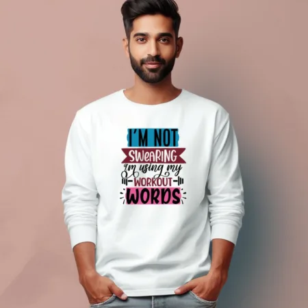 Men's I am not Swearing Quote Printed Full Sleeve T Shirt