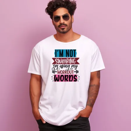 Men's I am not Swearing Design Printed Oversized T-Shirt