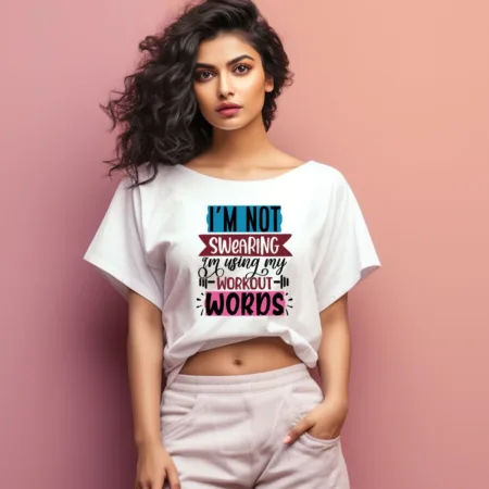 Women's I am not Swearing Graphics Printed Oversized T-Shirt