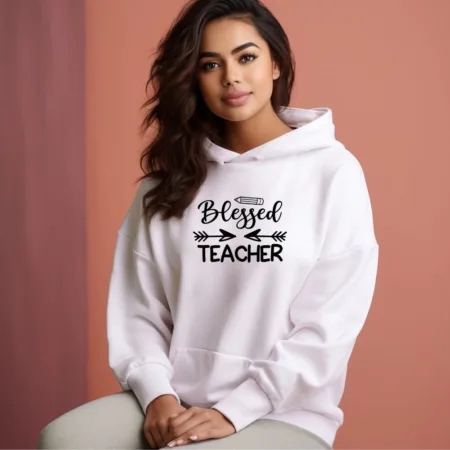 Women's Blessed Teacher Graphics Printed Hoodies