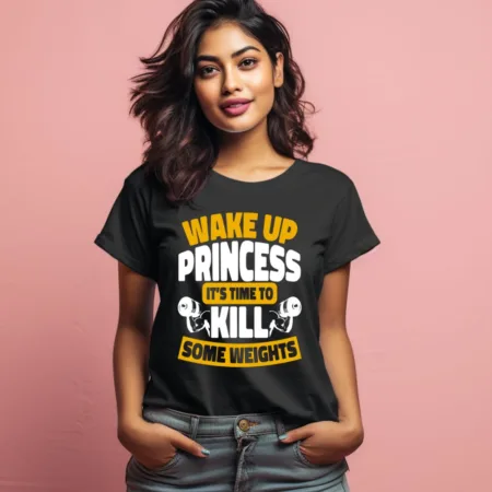 Women's Wake Up Princess Graphics Printed T-Shirt