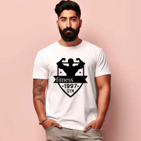 Men's Fitness Design Printed T-Shirt