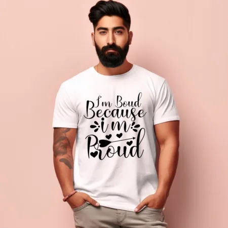 Men's I am Proud Design Printed T-Shirt