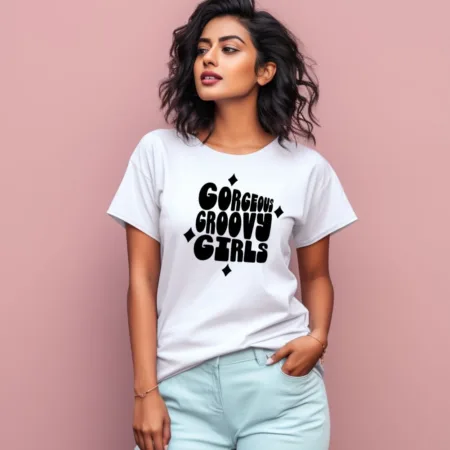 Women's Gorgeous Groovy Girls Graphics Printed T-Shirt