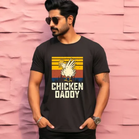 Men's Chicken Daddy Graphics Printed T-Shirt