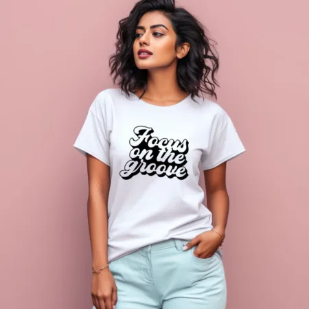 Women's Focus On The Groove Graphics Printed T-Shirt