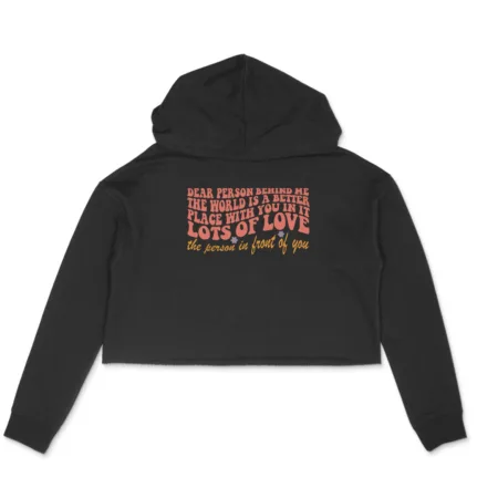 Women's Lots Of Love Quote Printed Crop Hoodies