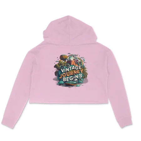 Women's Vintage Journey Begins Graphics Printed Crop Hoodies
