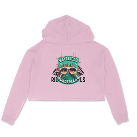 Women's Wayfarer's Wonderland Graphics Printed Crop Hoodies