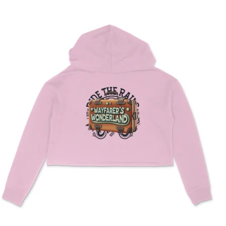 Women's Wayfarer's Wonderland Graphics Printed Crop Hoodies