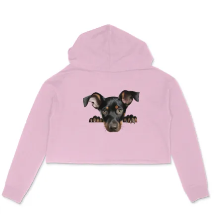Women's Doberman Pinscher Graphics Printed Crop Hoodies