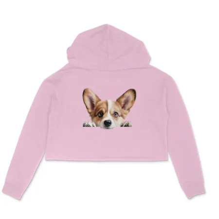 Women's Corgi Graphics Printed Crop Hoodies