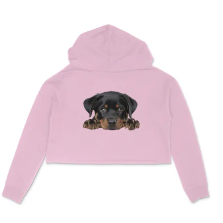 Women's Rottweiler Graphics Printed Crop Hoodies