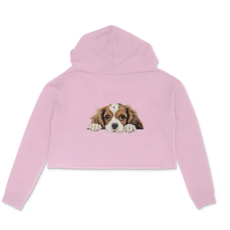 Women's Cavalier King Charles Spaniel Graphics Printed Crop Hoodies