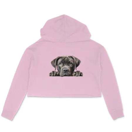 Women's Cane Corso Graphics Printed Crop Hoodies