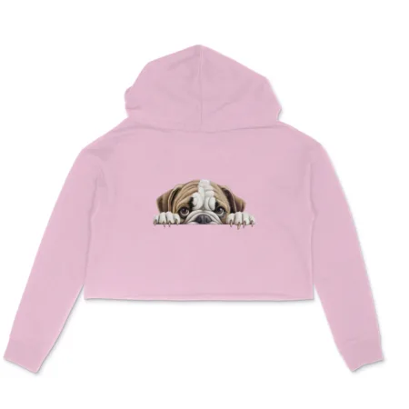 Women's Bulldog Graphics Printed Crop Hoodies