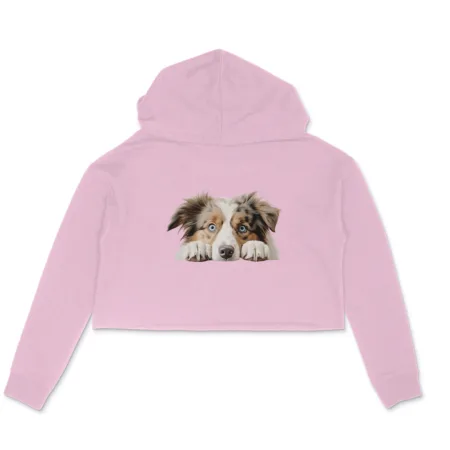 Women's Australian Shepherd Graphics Printed Crop Hoodies