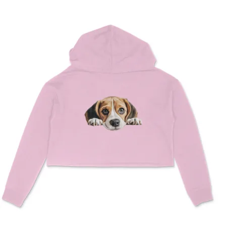 Women's Beagle Graphics Printed Crop Hoodies