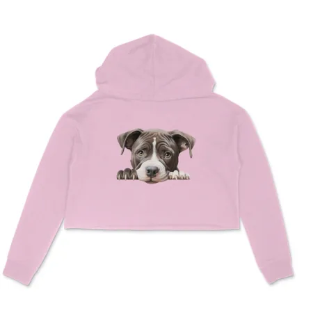 Women's American pit bull Graphics Printed Crop Hoodies