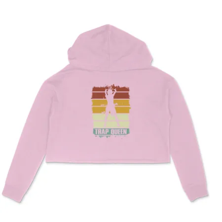 Women's Trap Queen Graphics Printed Crop Hoodies