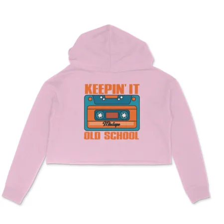 Women's KeepIn'It Old School  Graphics Printed Crop Hoodies