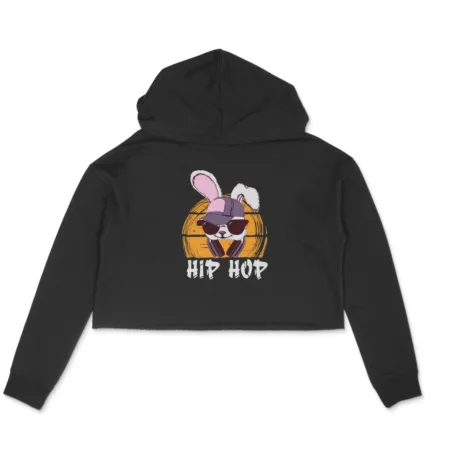 Women's Hip Hop Graphics Printed Crop Hoodies