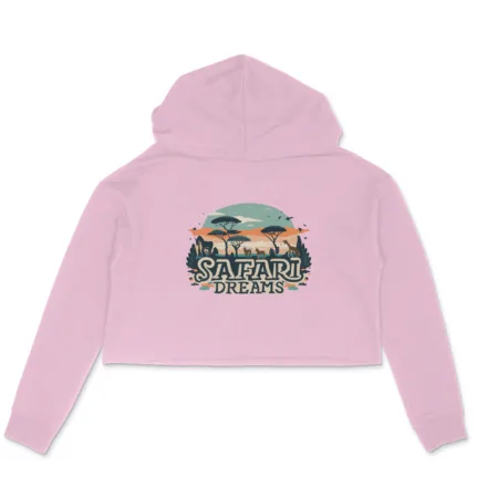 Women's Safari Dreams Graphics Printed Crop Hoodies