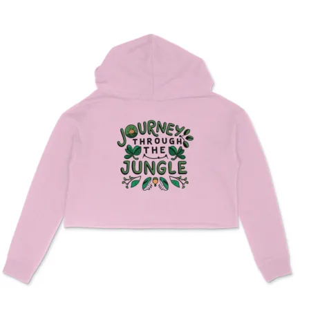 Women's Journey Through The Jungle Graphics Printed Crop Hoodies