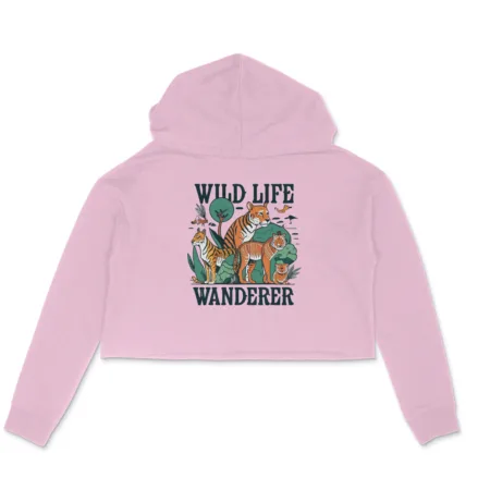 Women's Wildlife Wanderer Graphics Printed Crop Hoodies